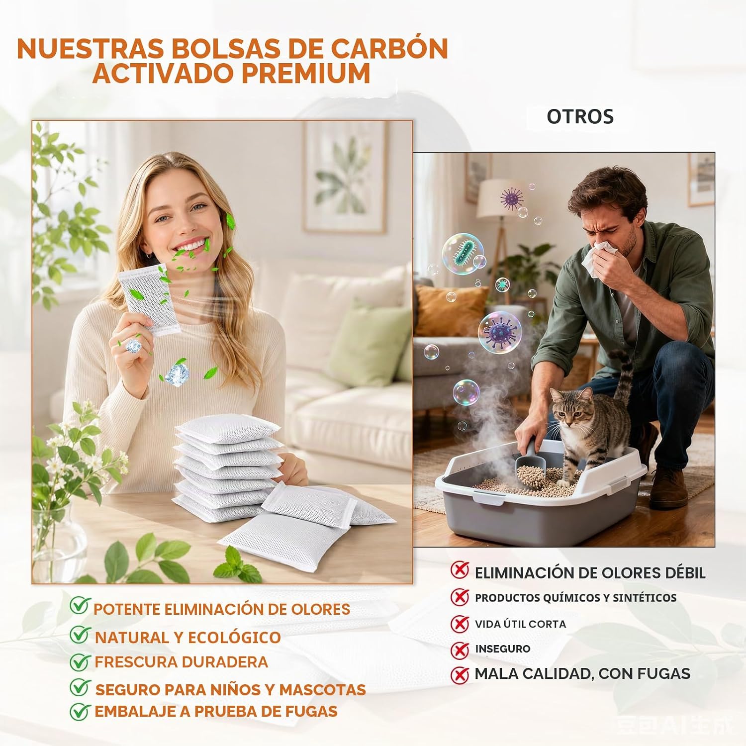Filtro de carbón activado para arenero automático, elimina olores - Imagen 5